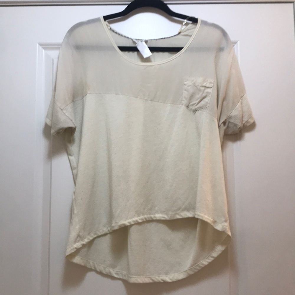 Cream mixed media top